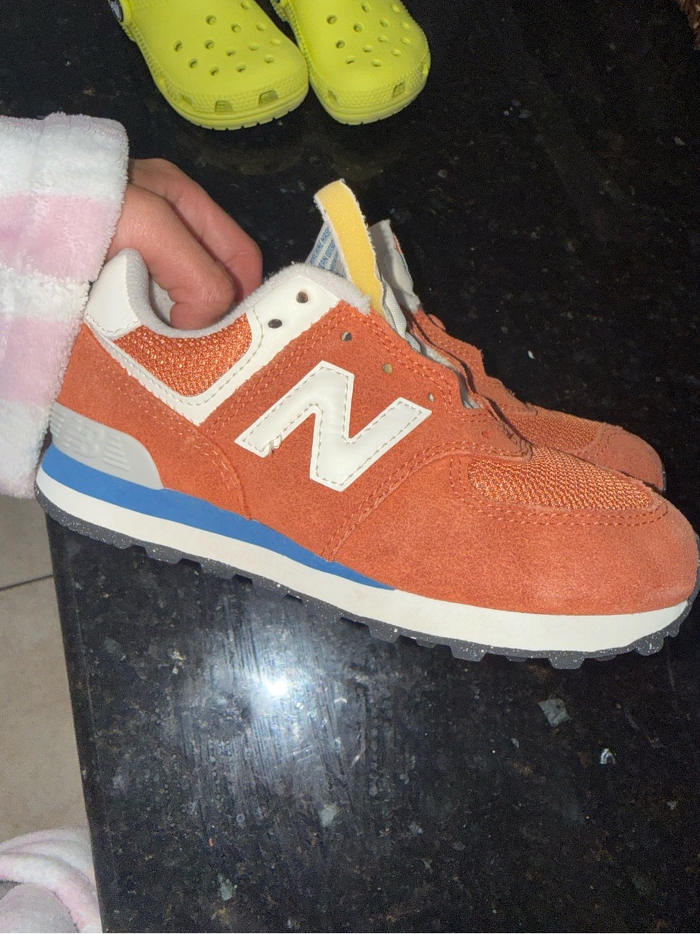New Balance 574 Classic Kids Sneakers | Size 12 | Orange | EUC